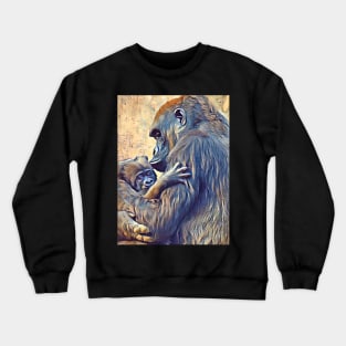 Western Lowland Gorilla and baby Crewneck Sweatshirt